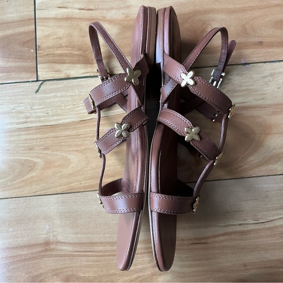 Larroude Brown Leather Flat Sandals Straps Size 7.5 Brazil - Picture 4 of 8